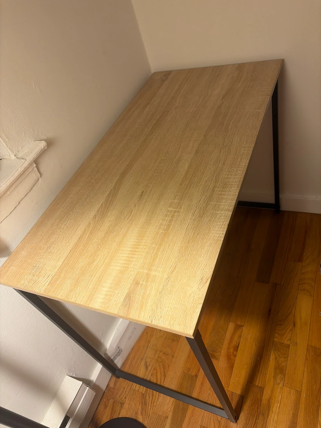 Wooden Desk with Black Metal Frame