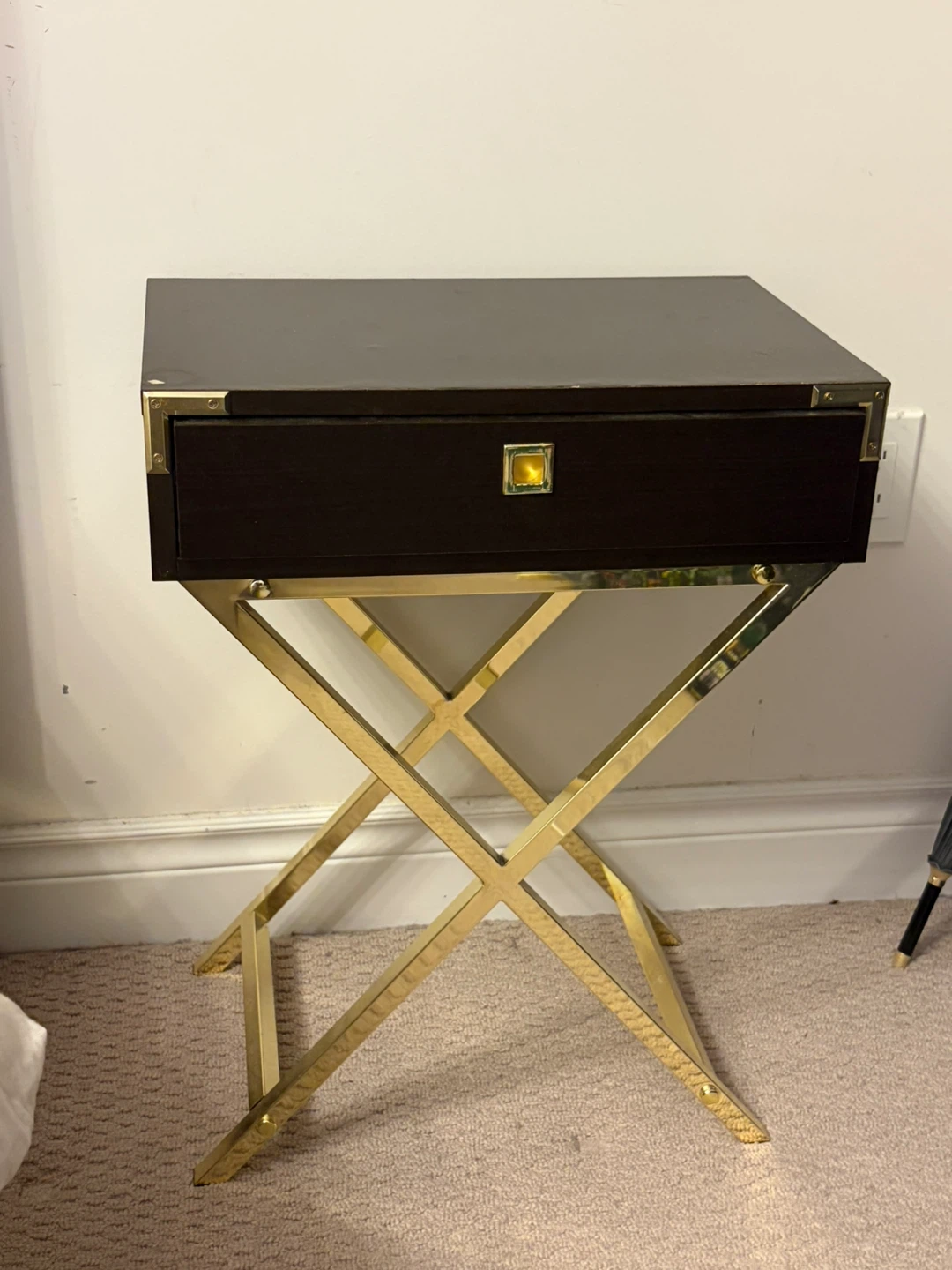 Gold Framed Wall Mirror/Side Table (2 Each) - photo 3