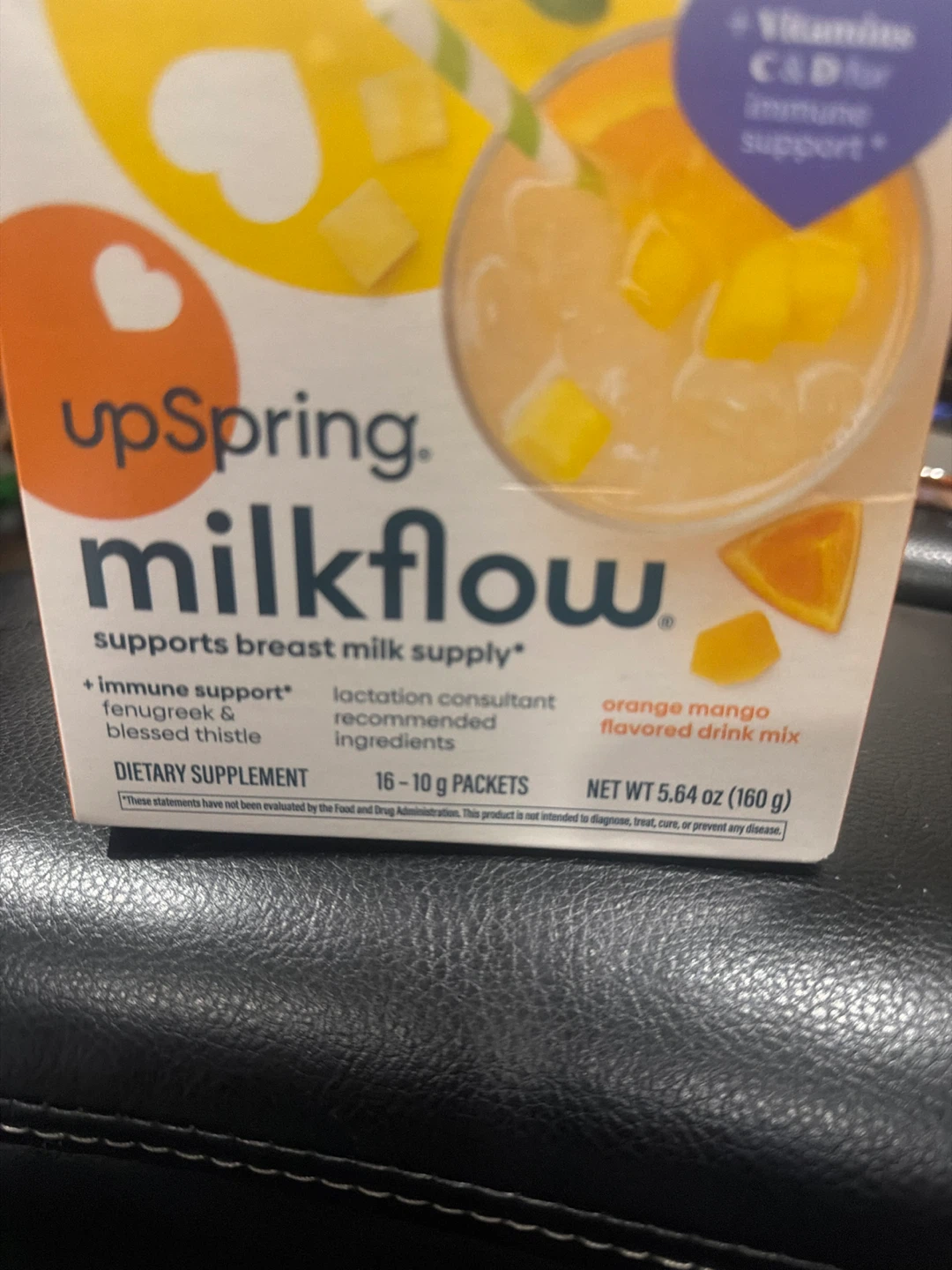 upSpring Milkflow Orange Mango Drink Mix (16 Packets)