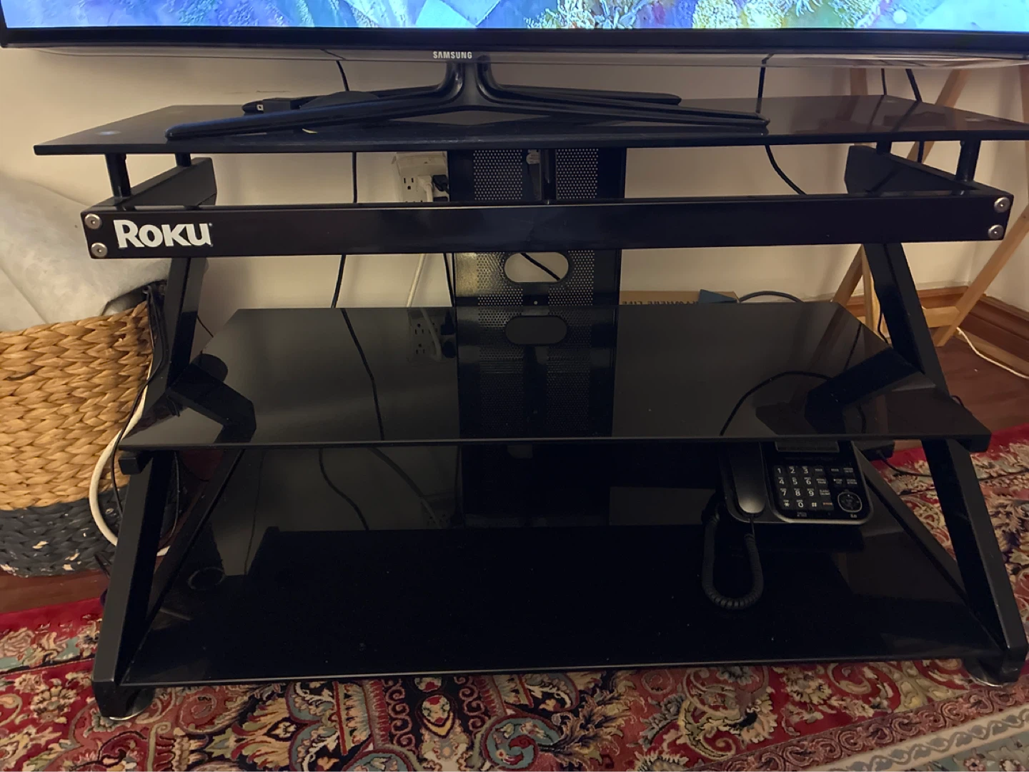 Black 3-Tier TV Media Stand