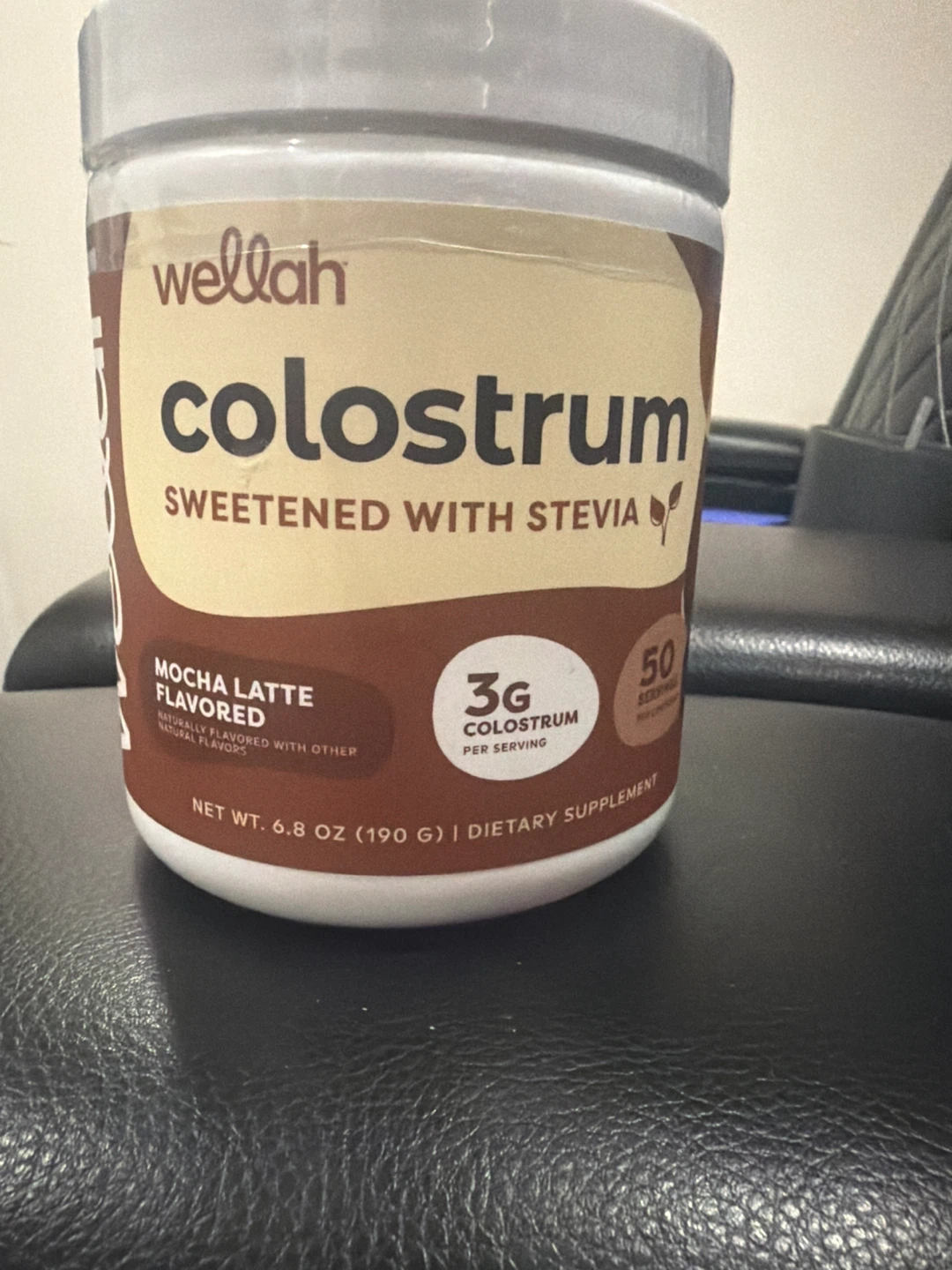 Wellah Colostrum Mocha Latte Flavored Dietary Supplement 6.8 oz