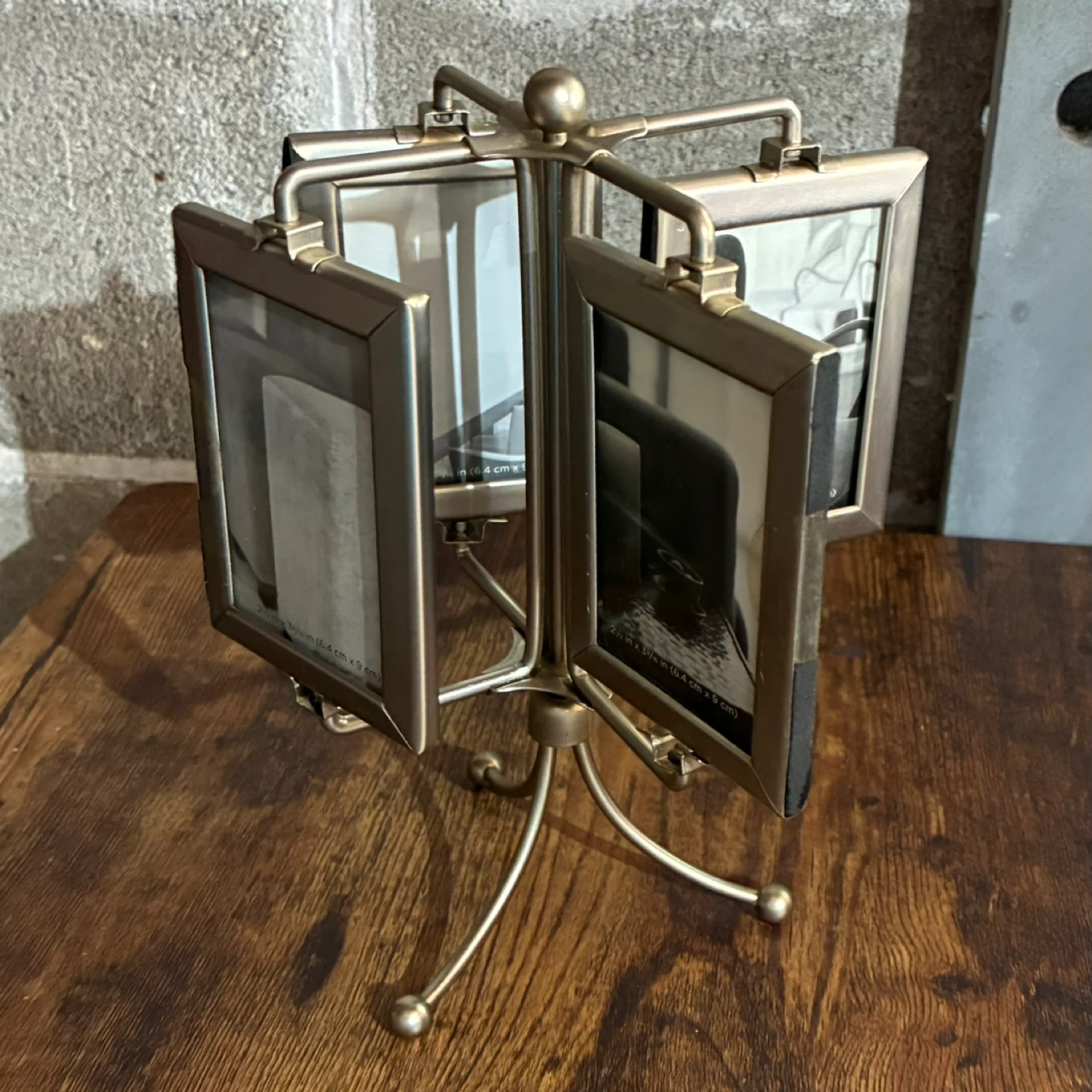 HOME Motion Picture Frame Pewter 8 Photos Spins New - photo 5