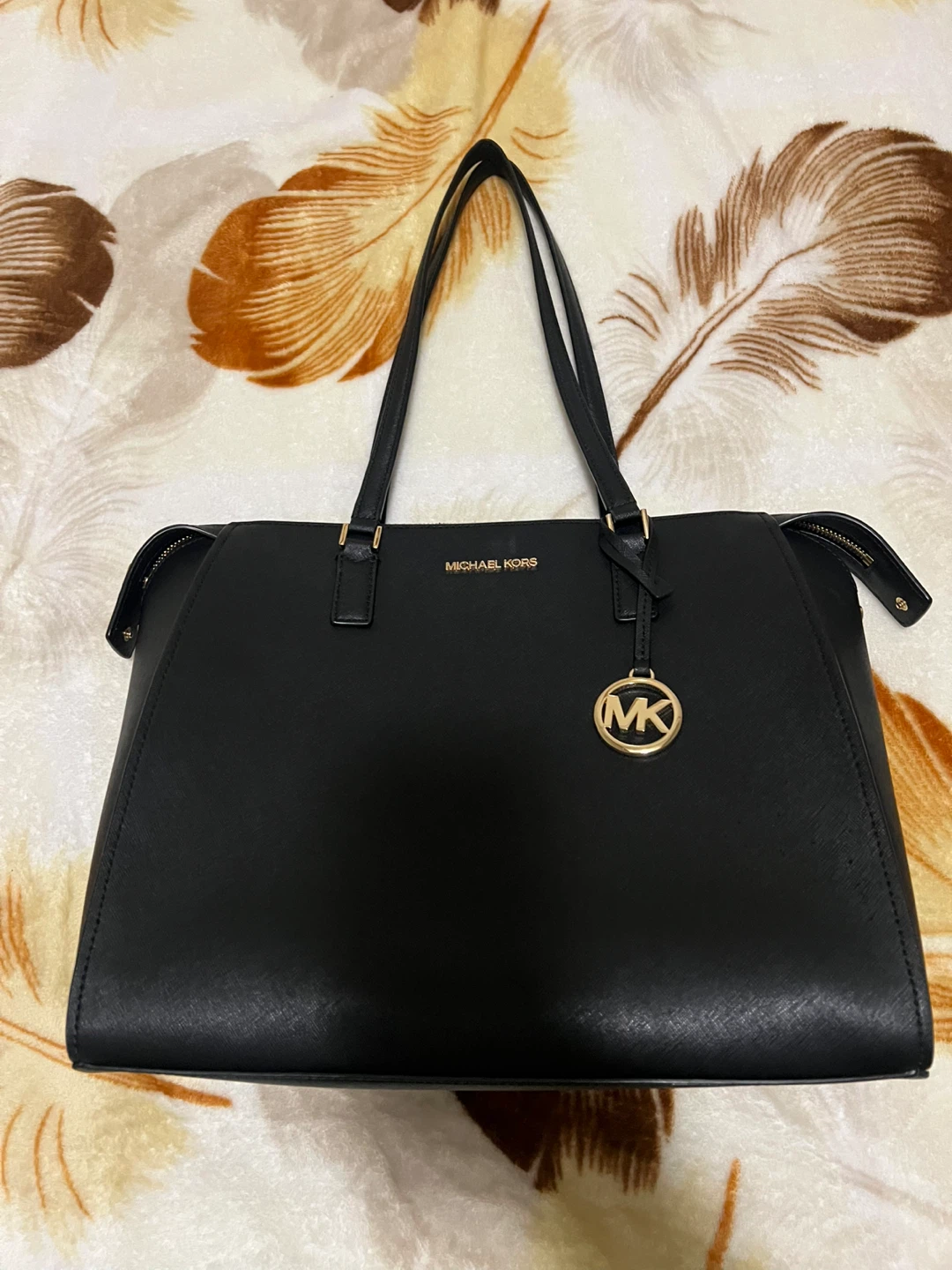 Michael Kors Black Leather Tote Bag