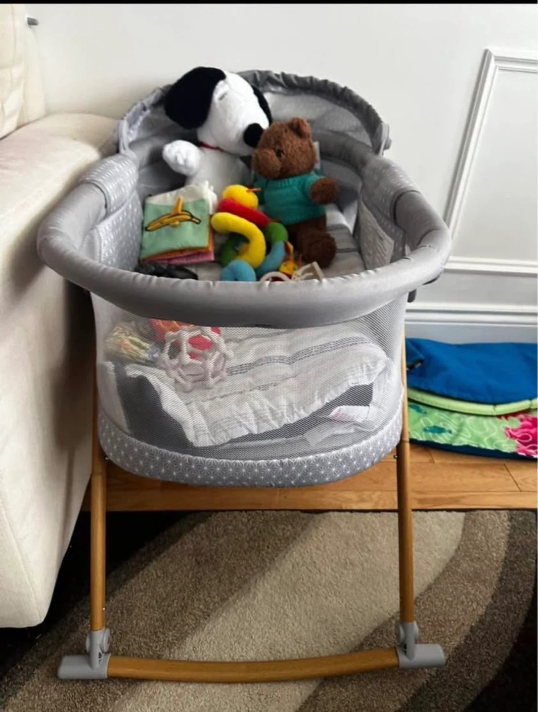 Grey Baby Bassinet
