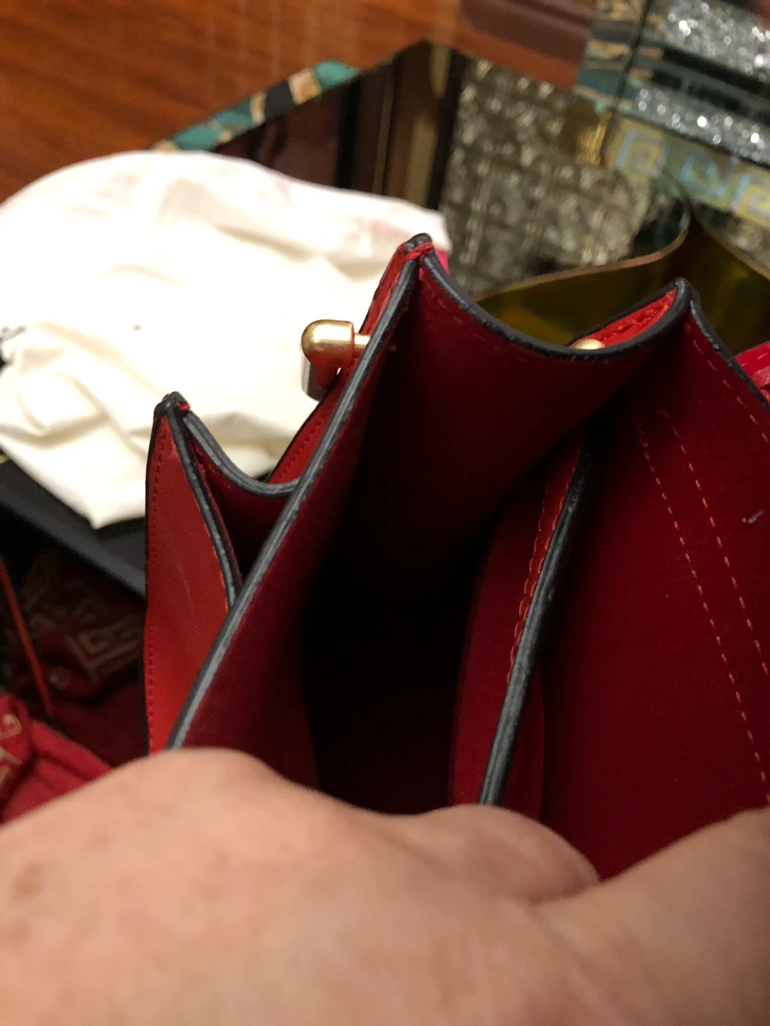 Chloe Red Leather Saddle Bag with Tassel - photo 3