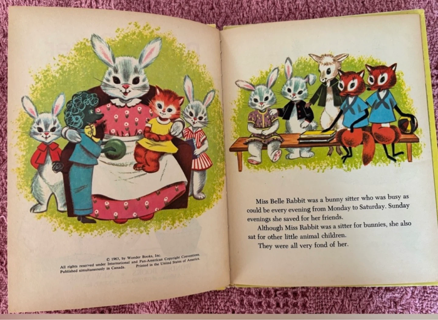 ⚽️Vintage The Bunny Sitter Children's Wonder Book - photo 4