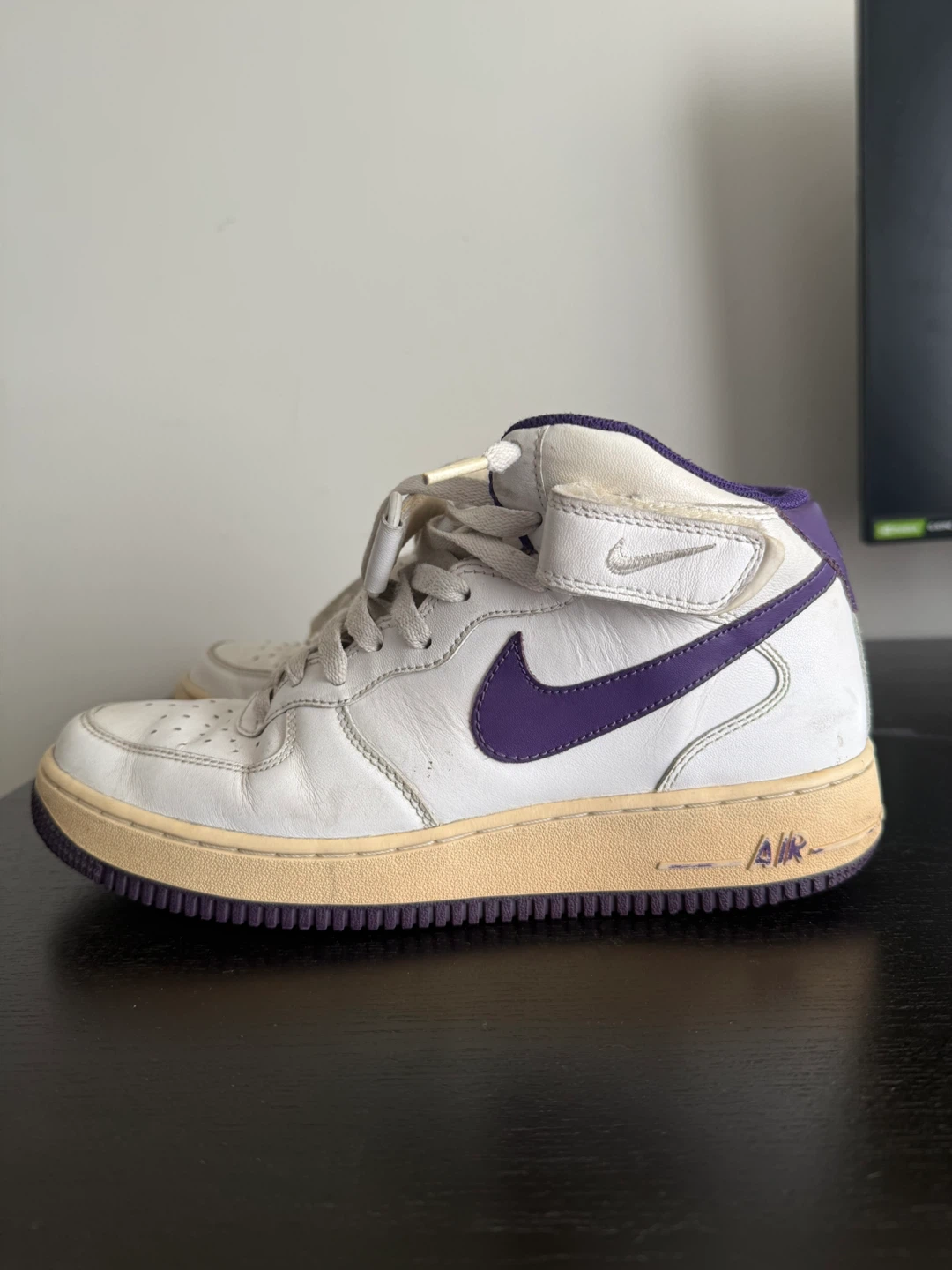 Nike Air Force 1 Mid White Purple Sneakers