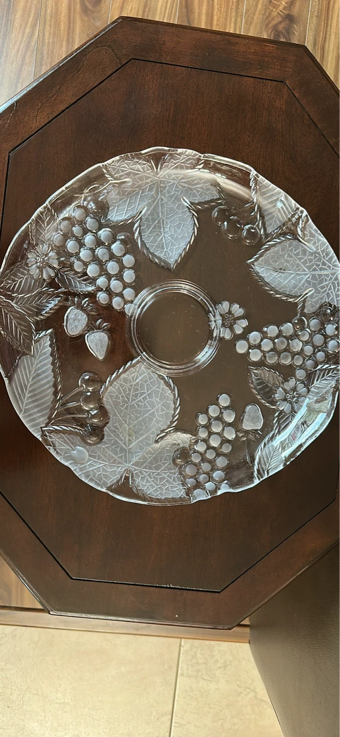 Vintage Mikasa Chablis frosted crystal serving platter - photo 4
