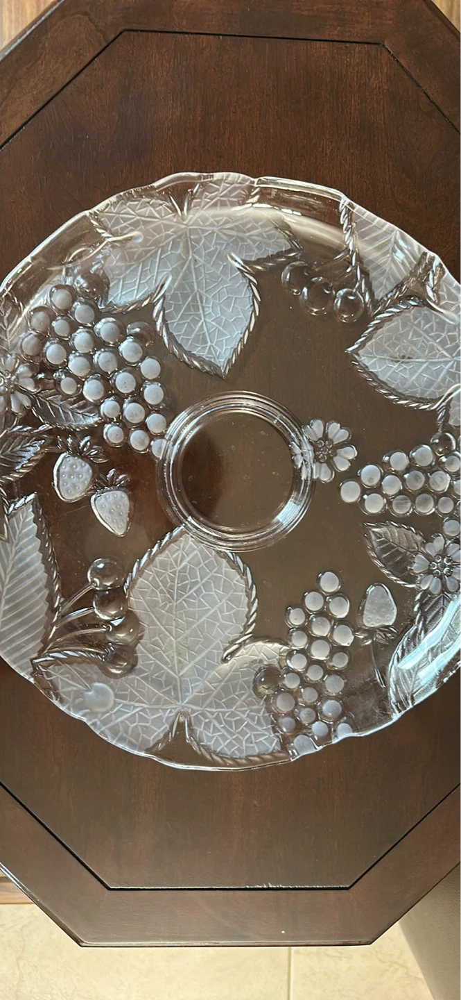 Vintage Mikasa Chablis frosted crystal serving platter - photo 5