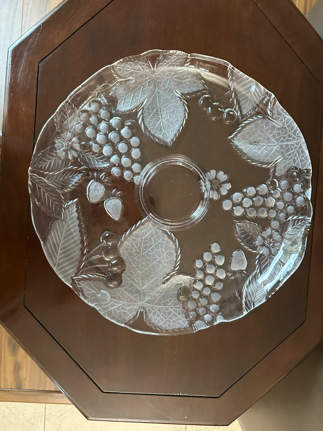 Vintage Mikasa Chablis frosted crystal serving platter - photo 3