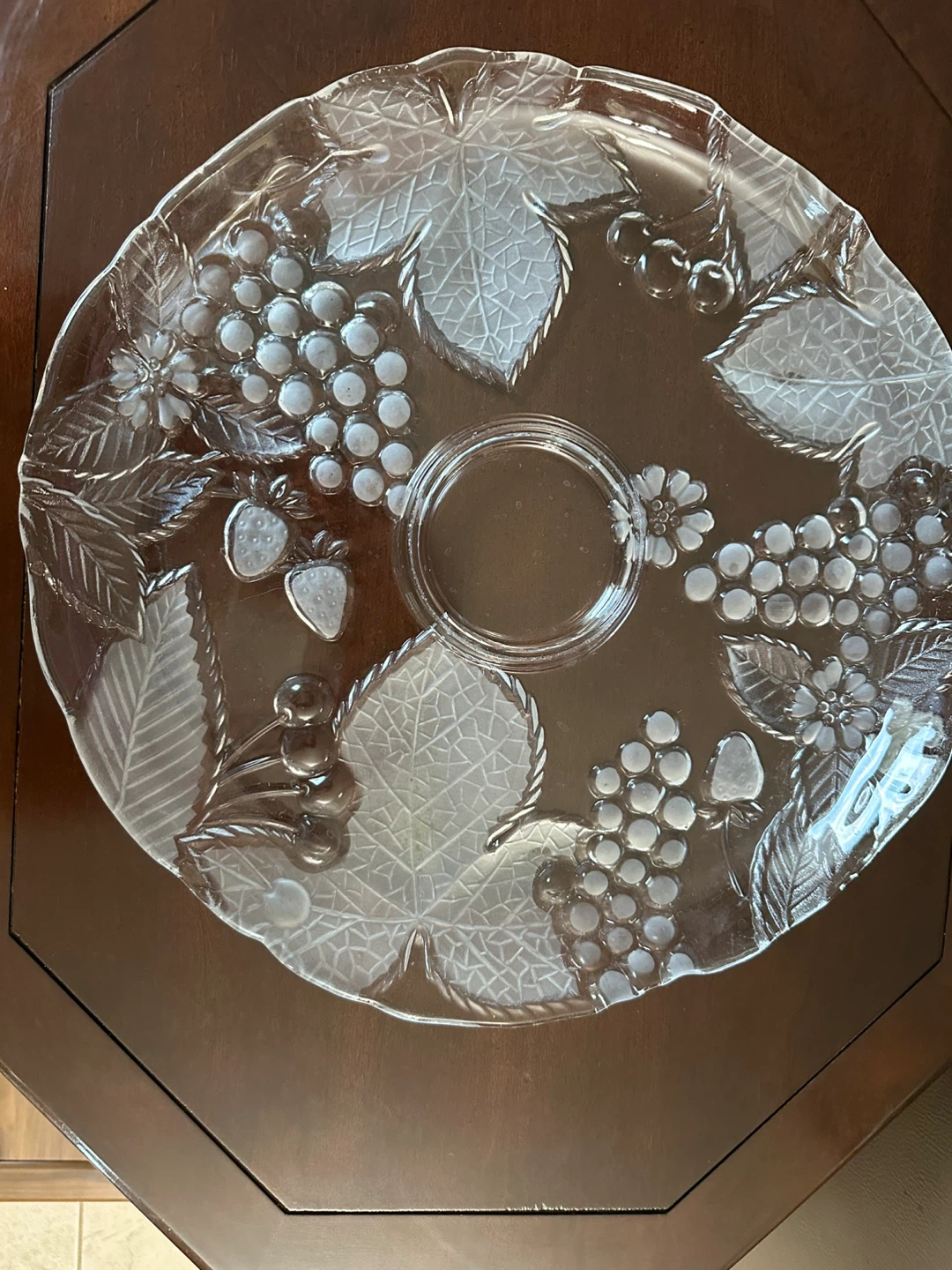 Vintage Mikasa Chablis frosted crystal serving platter - photo 2