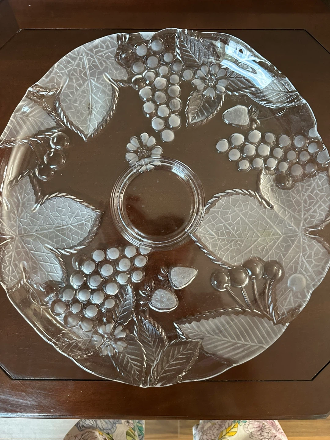 Vintage Mikasa Chablis frosted crystal serving platter