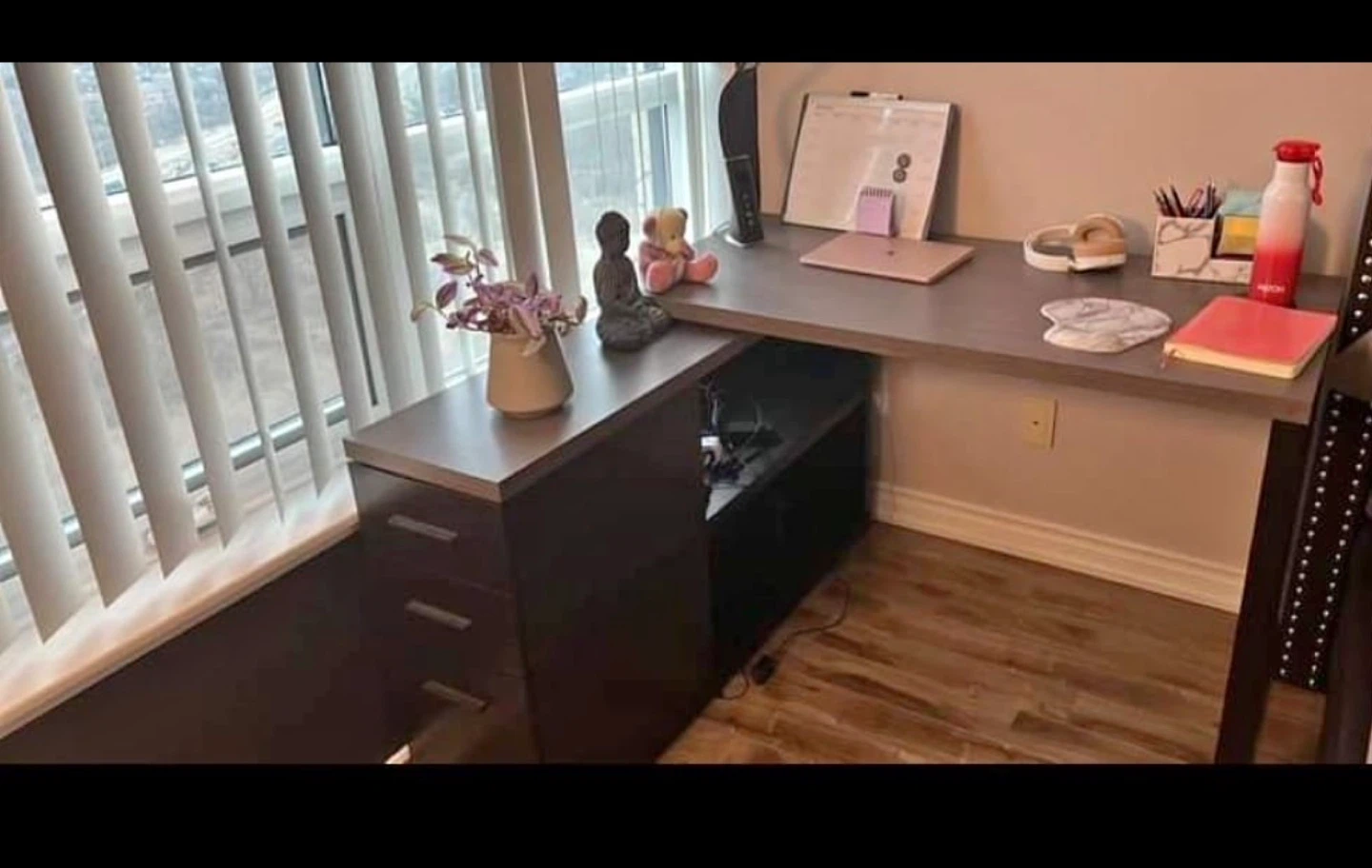 Black Gray Left Right Facing Computer Desk - photo 2