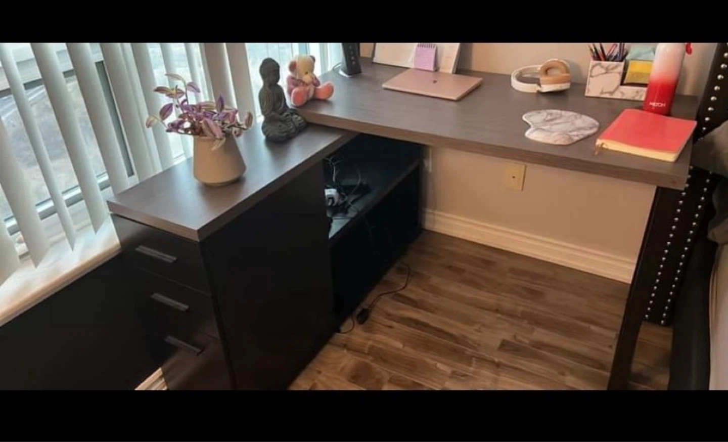 Black Gray Left Right Facing Computer Desk