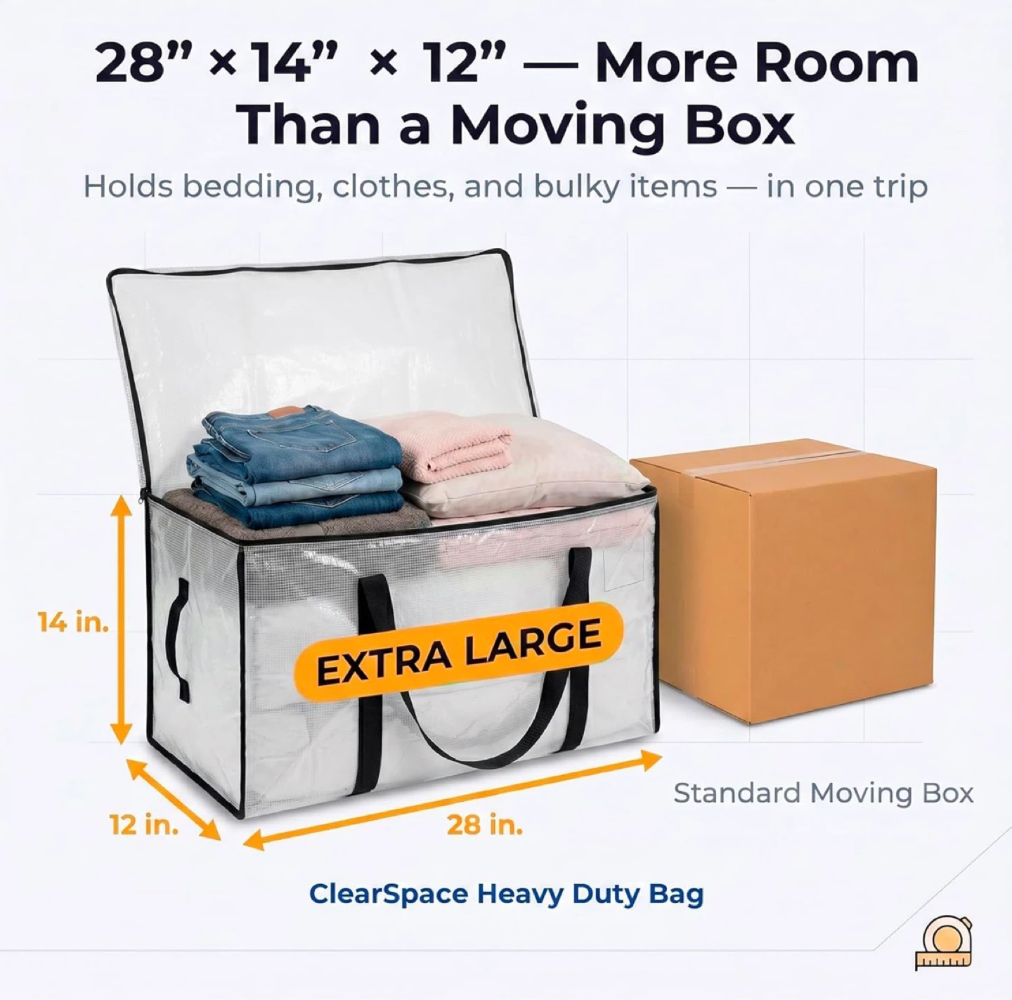 ClearSpace Extra Large Heavy Duty Moving Bags (10 Pack)