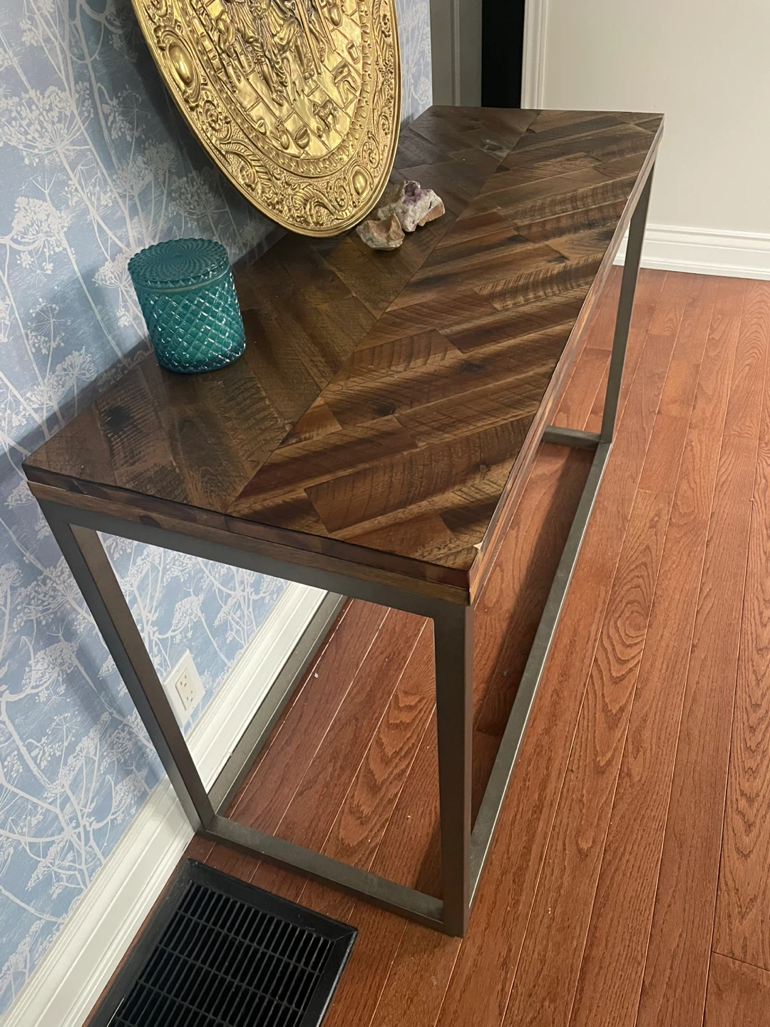 Rustic Herringbone Console Table - photo 2