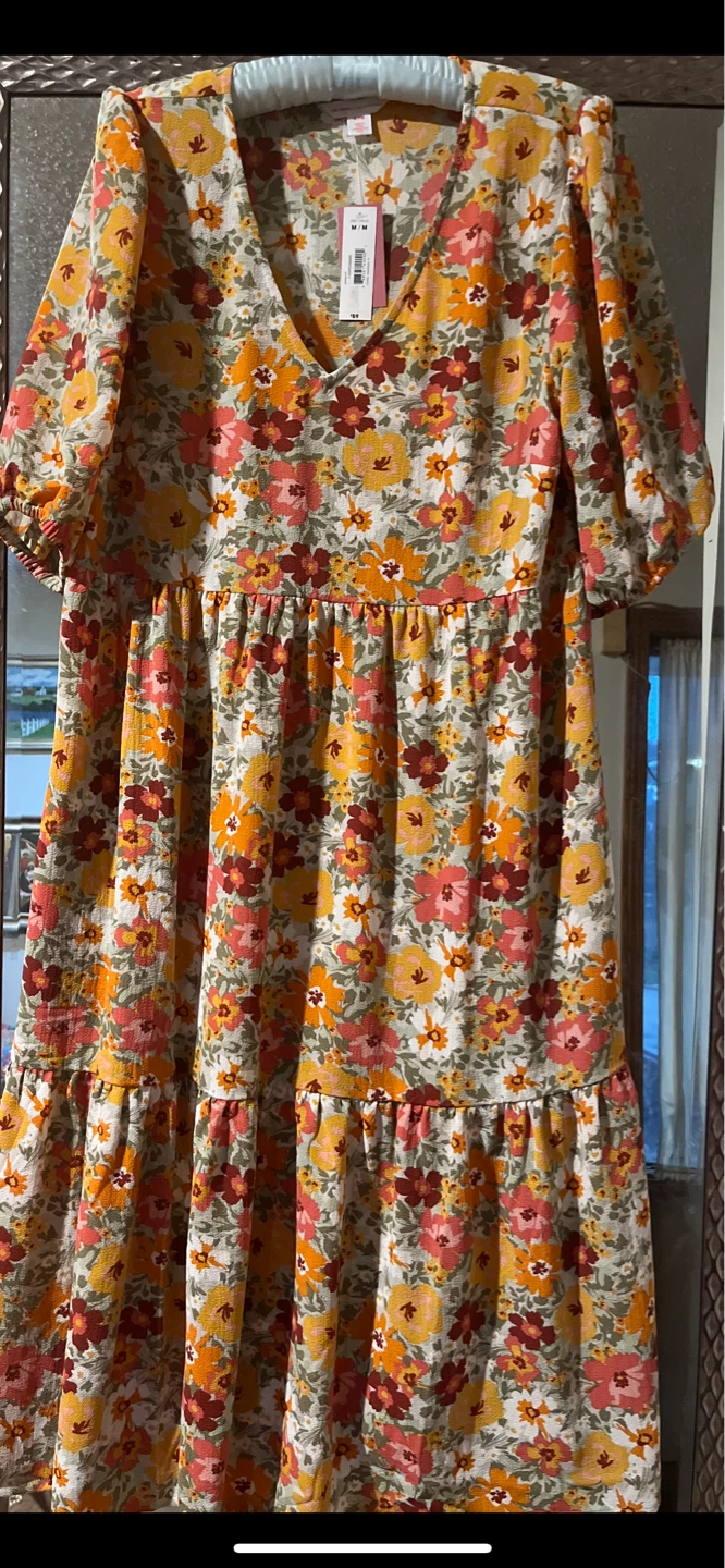 Floral Tiered Midi Dress - M to large size
