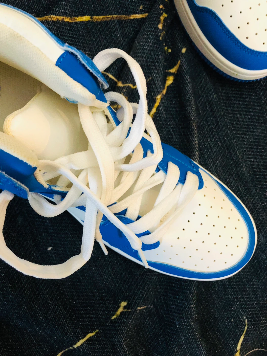 White and Blue High-Top Sneakers9 - photo 4