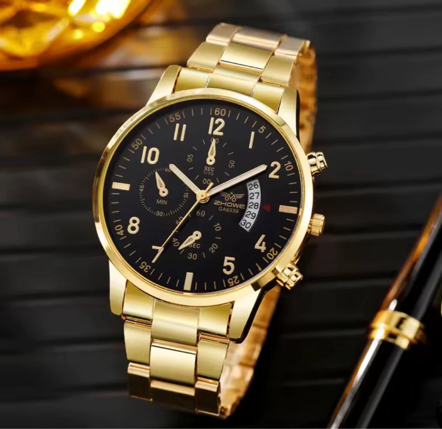 ⚽ ⚽ Zhowe Gold Tone Chronograph Watch