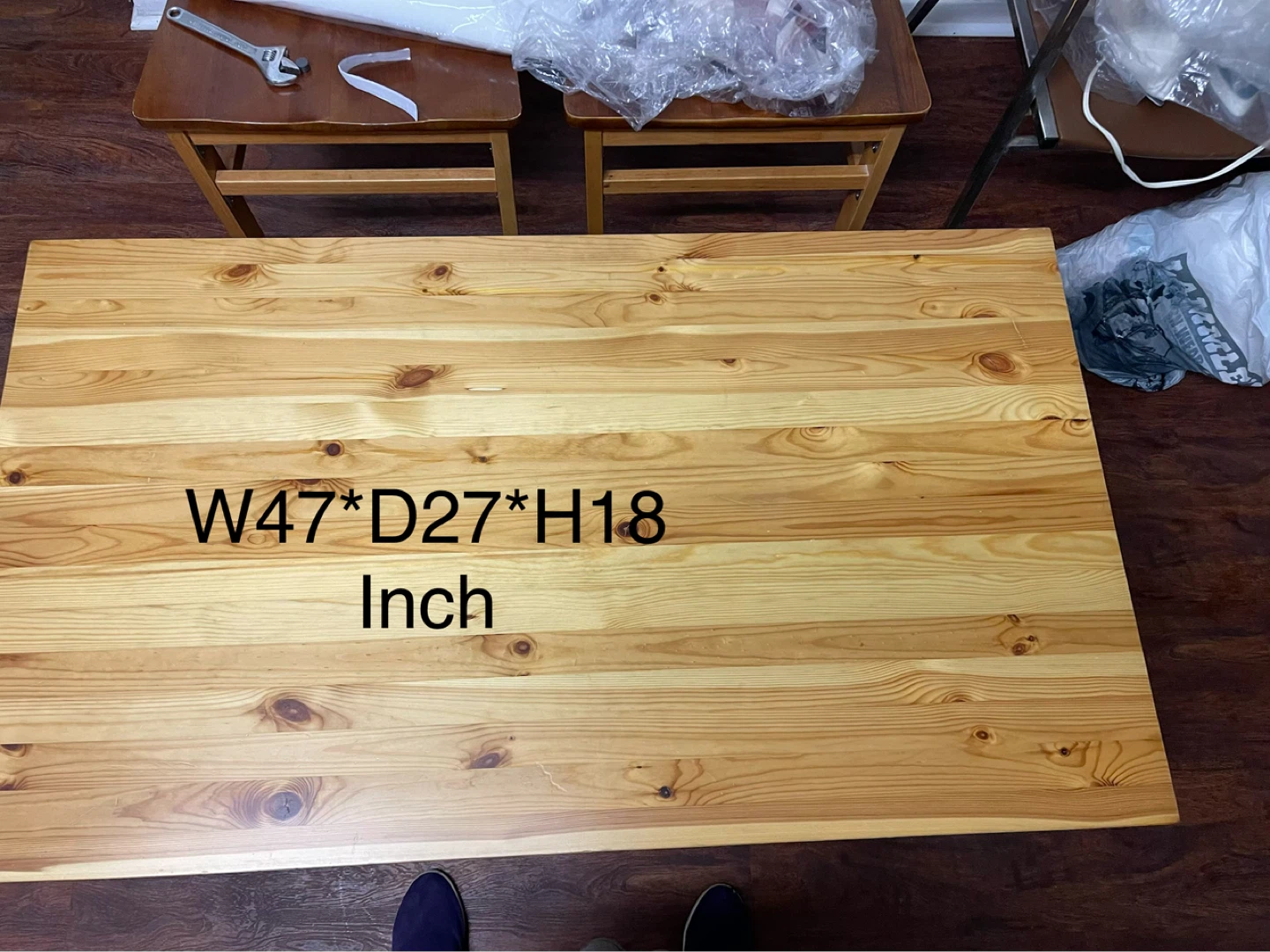 Ikea Pine Wood Coffee Table with Shelf - photo 2