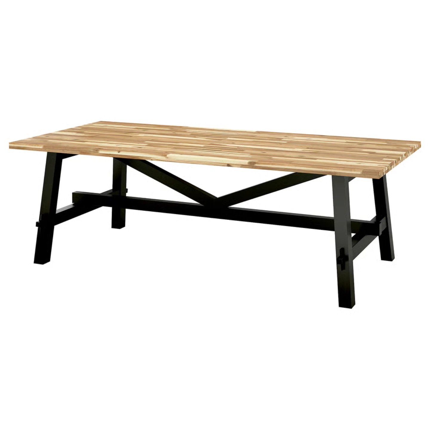 Wooden Dining Table with Black X-Legs - photo 4