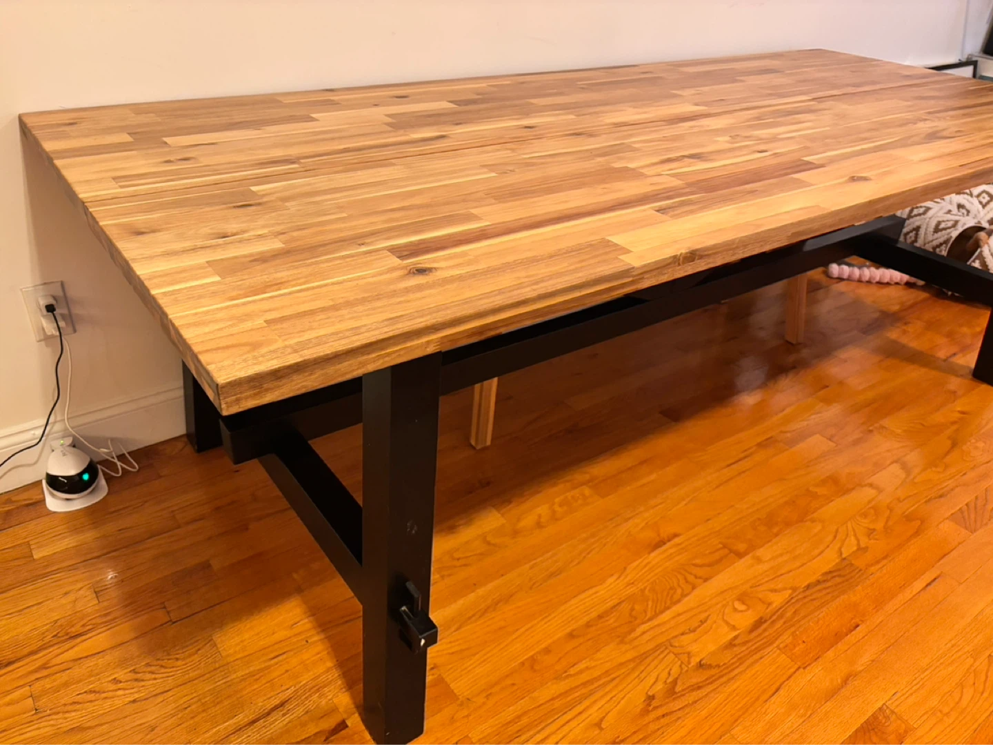 Wooden Dining Table with Black X-Legs