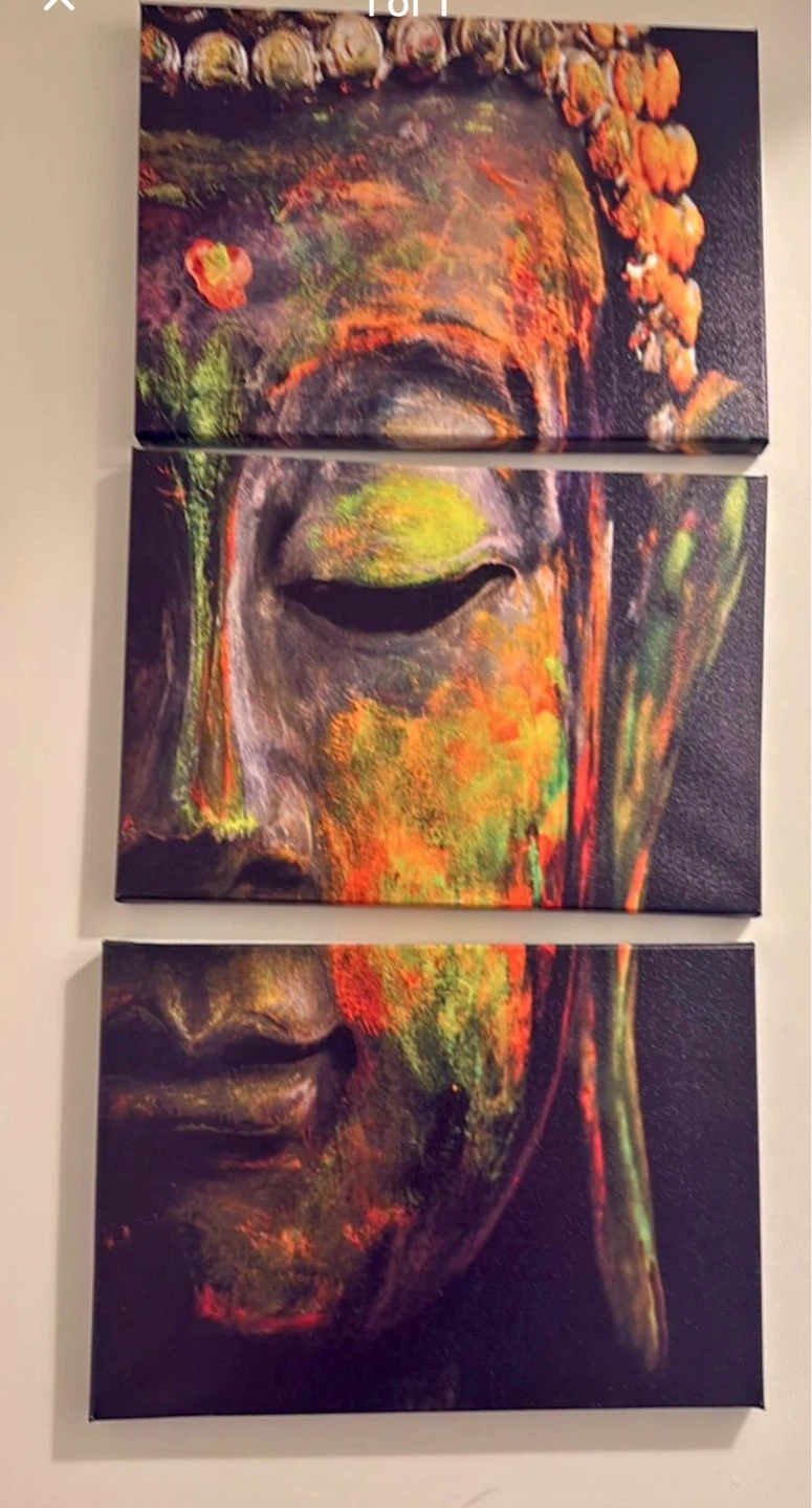 3-Piece Buddha Canvas Wall Art Set