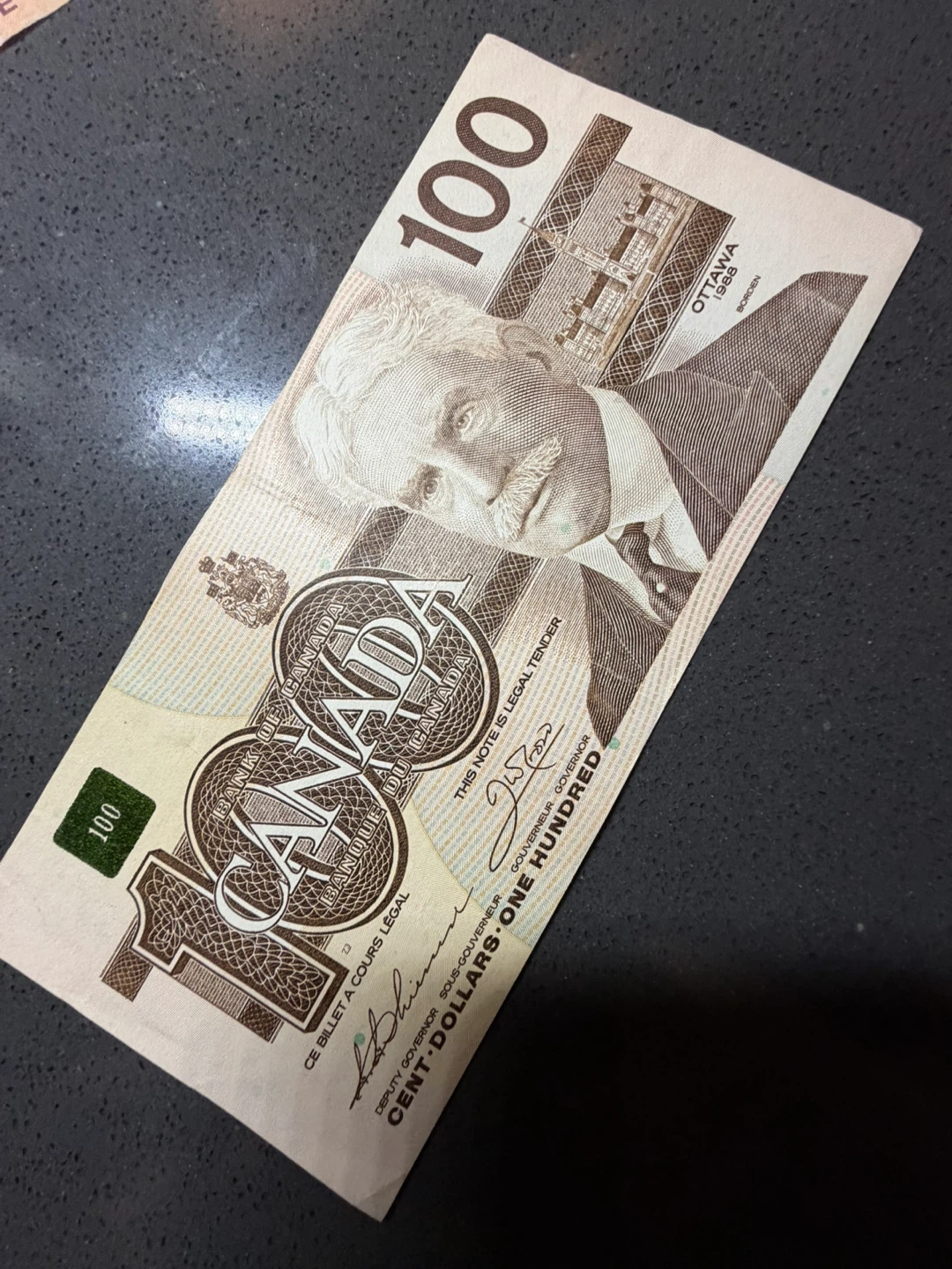 Canadian $100 Bank Note
