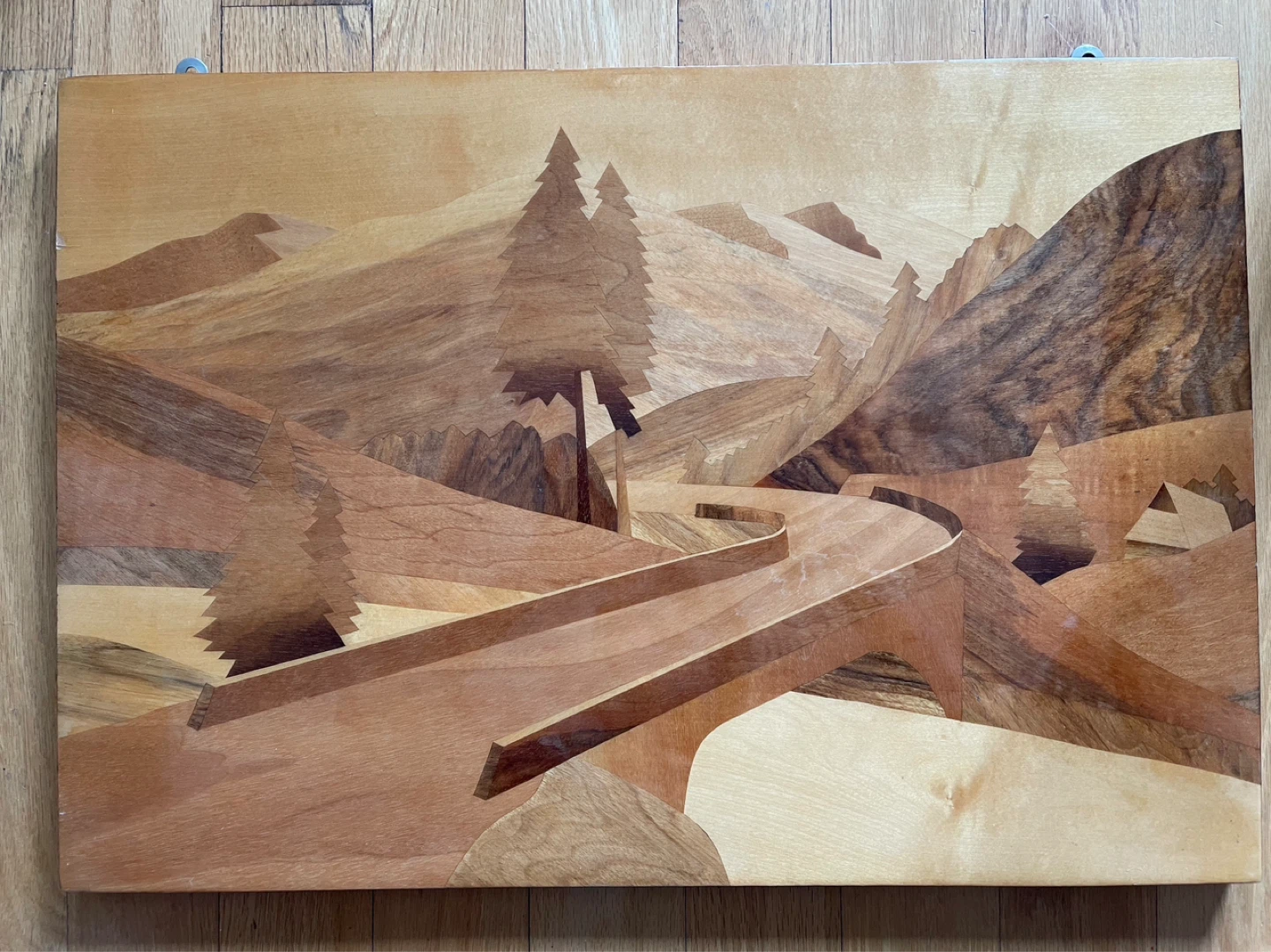 Wooden Marquetry Landscape Art