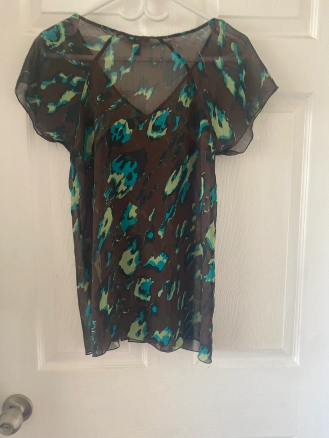 JACOB Sheer Leopard Print Blouse - TP/XS - photo 4