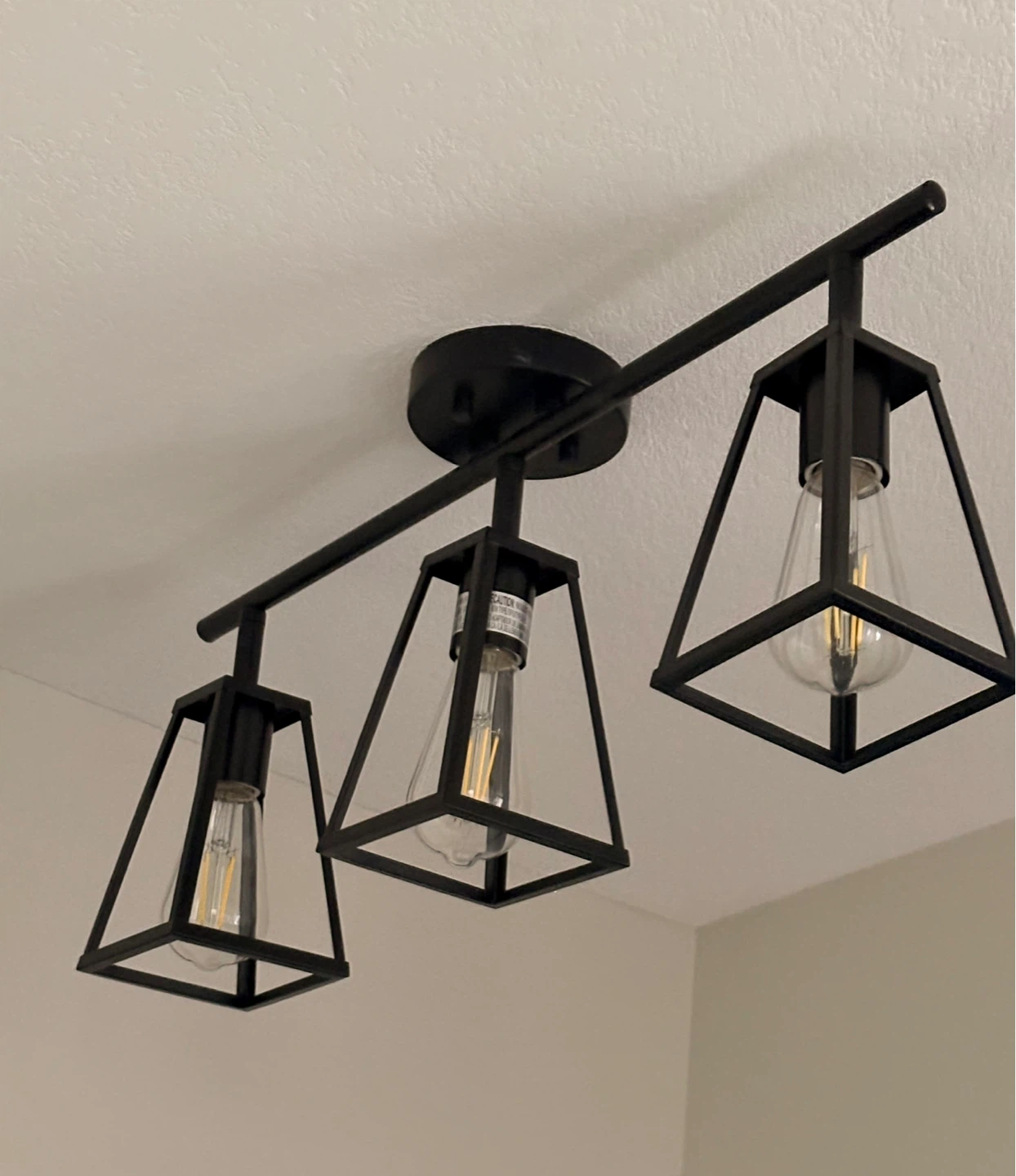 Black 3-Light Flush Mount Ceiling Fixture - photo 2