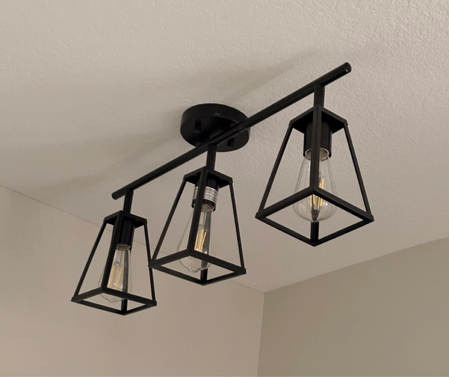 Black 3-Light Flush Mount Ceiling Fixture