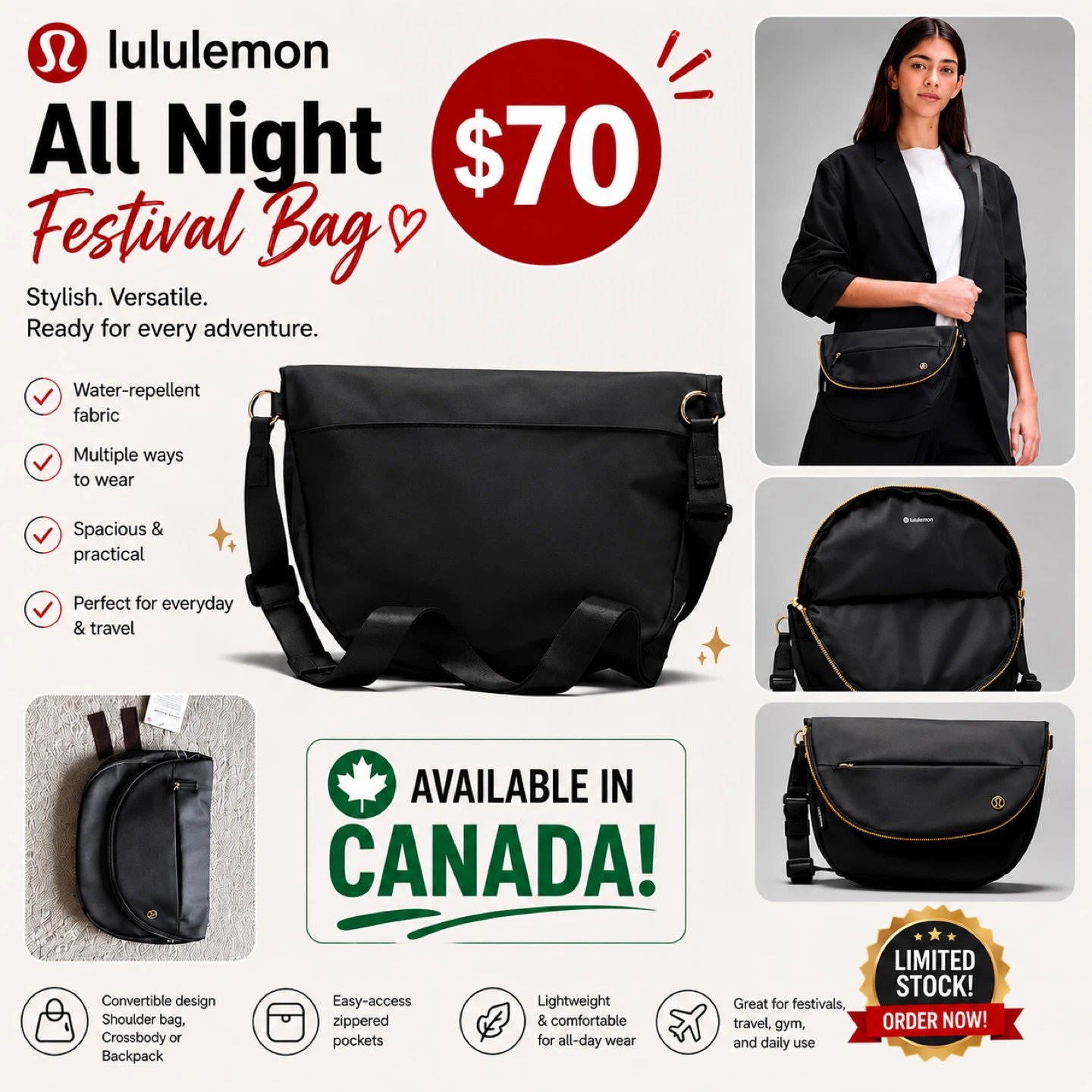 Lululemon All Night Festival Bag