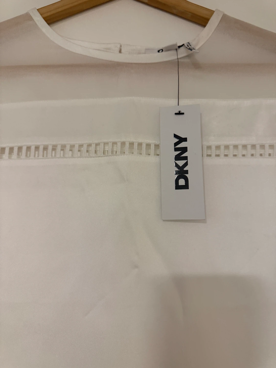 DKNY White Sheer Sleeve Blouse - XS - photo 2