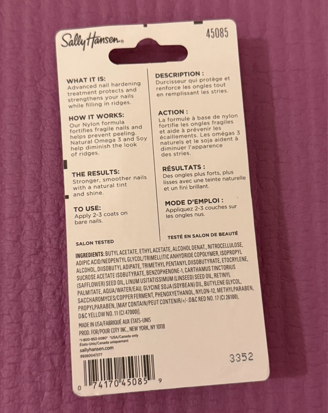 NEW⚽️Sally Hansen Advanced Hard as Nails Rosy Tint - photo 2