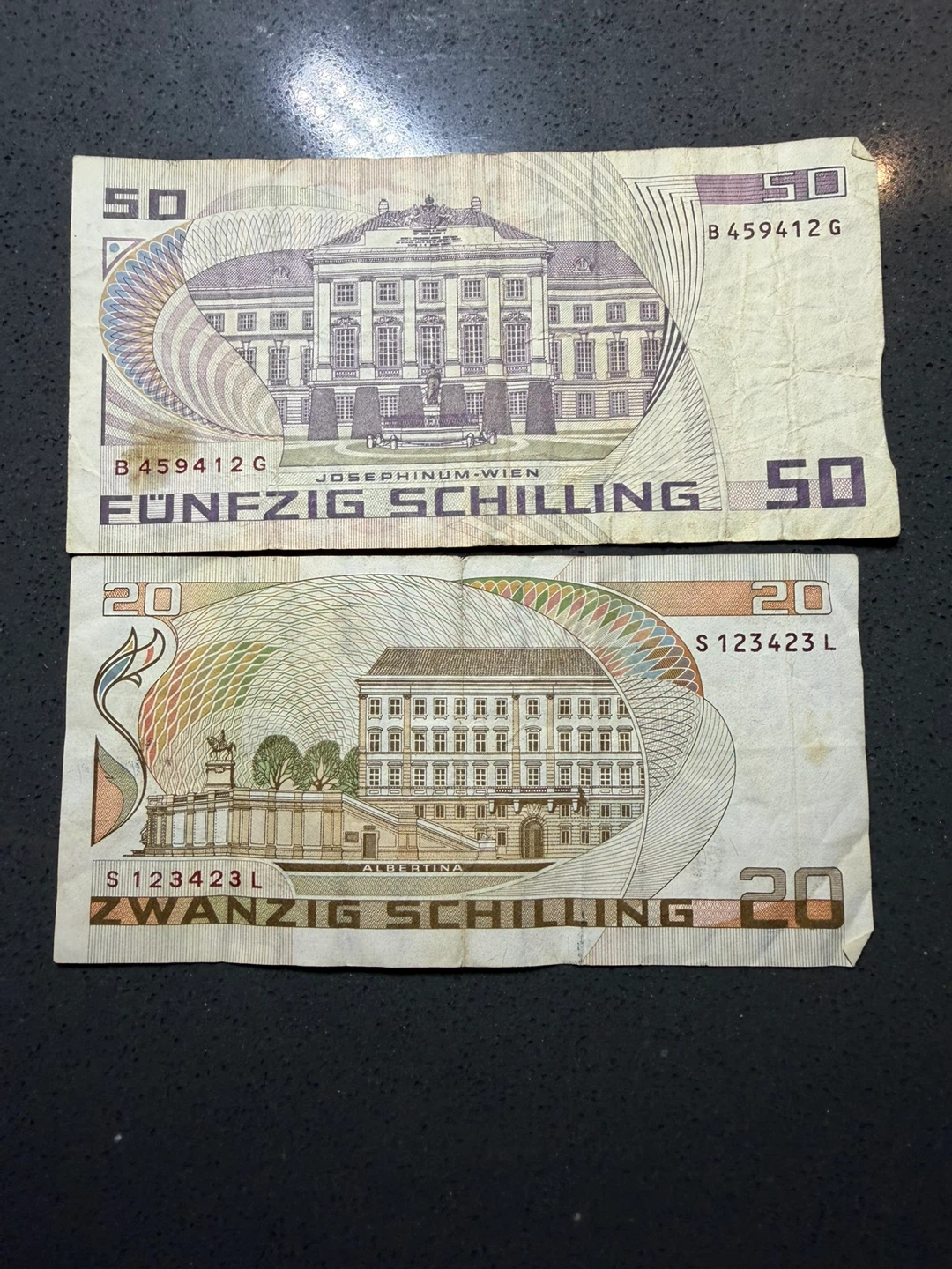 Austria 50 and 20 Schilling Banknotes - photo 2