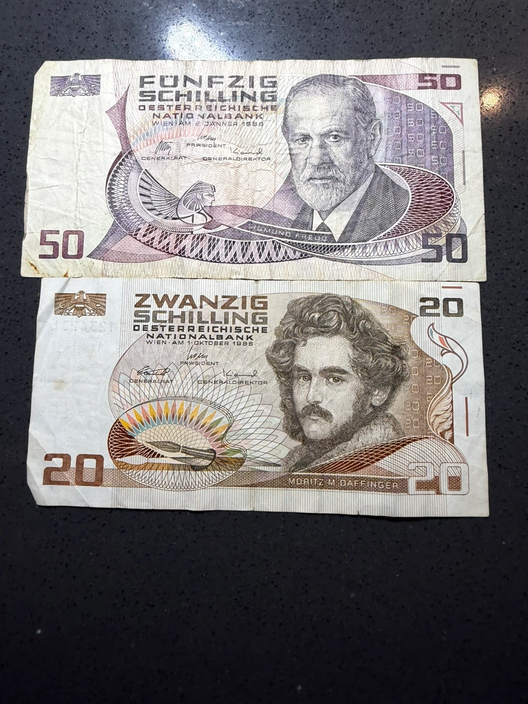 Austria 50 and 20 Schilling Banknotes