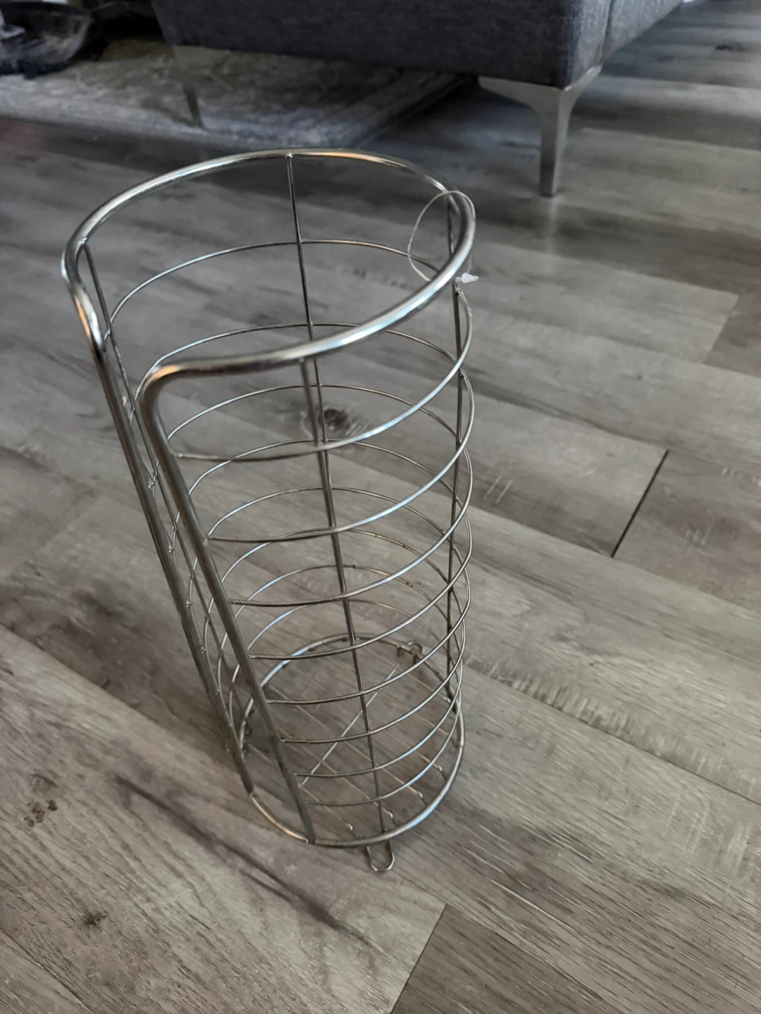 Silver Metal Wire Toilet Paper Holder Stand - photo 2