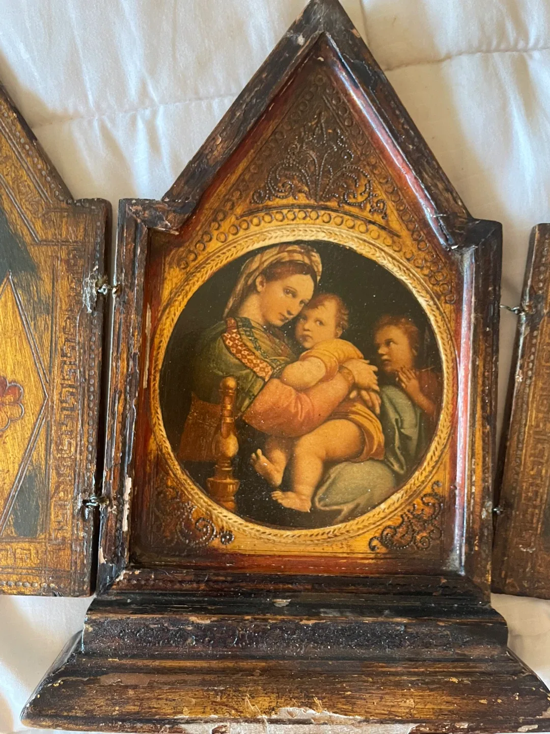Vintage Triptych Religious Icon Art