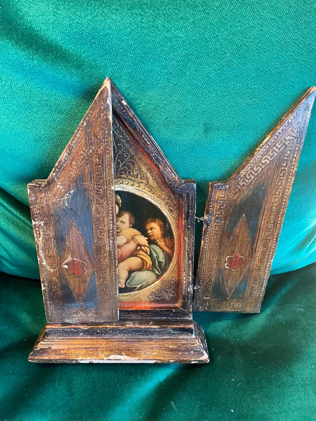Vintage Triptych Religious Icon Art - photo 2