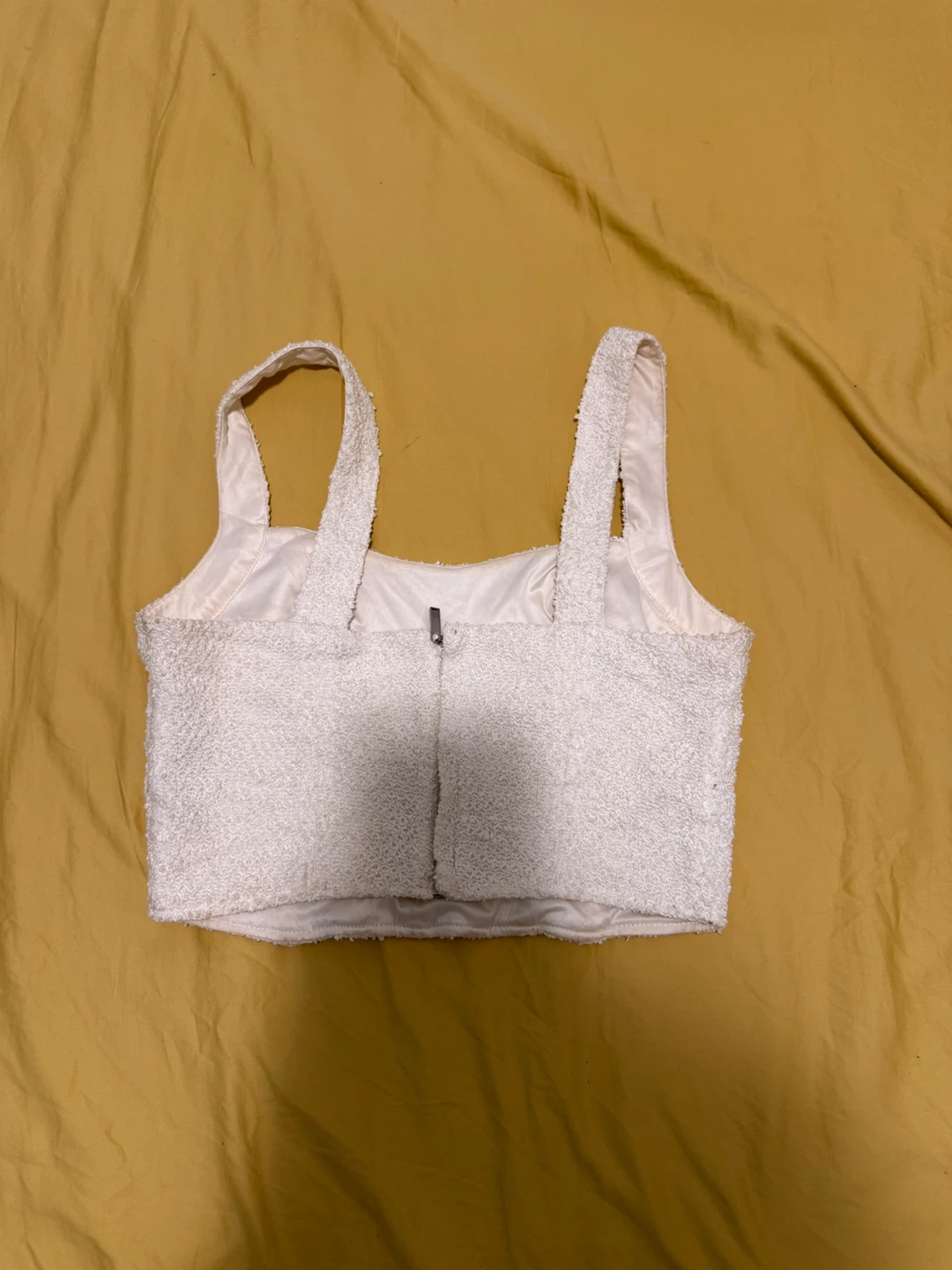 White Textured Crop Top - photo 2