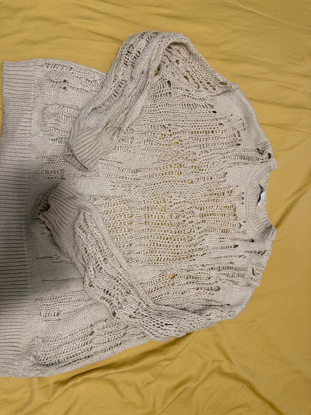 Beige Open Knit Sweater