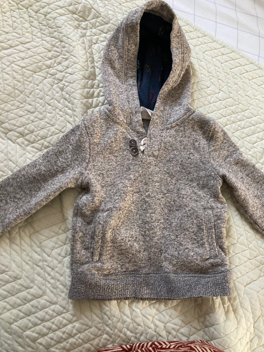 Gray Hooded Pullover baby Sweatshirt with Pockets⚽️