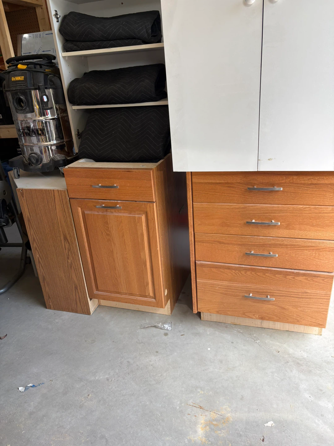 Wood and White Cabinet Set