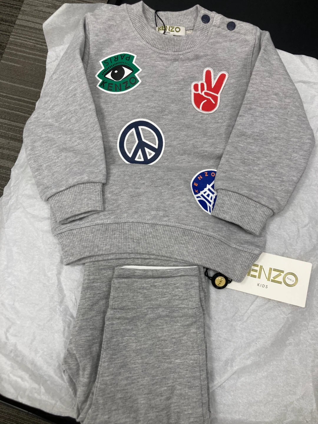 Kenzo Kids Grey Sweatshirt and Pants Set⚽️ - photo 2
