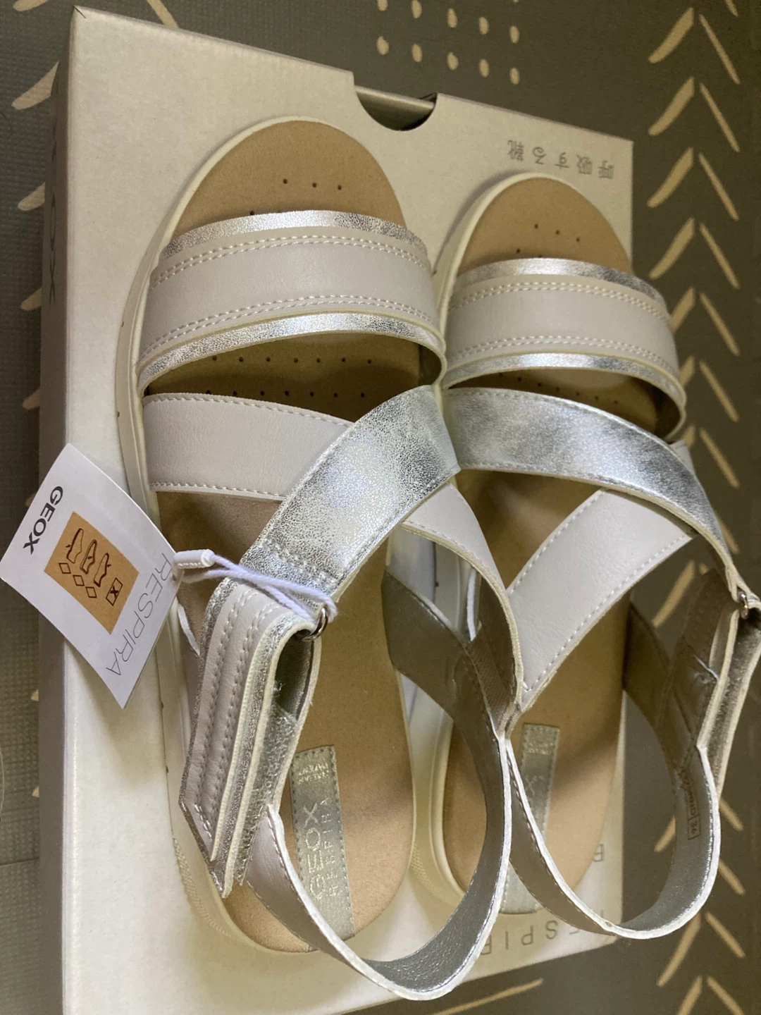 Geox White & Silver Strap Sandals⚽️ - photo 2