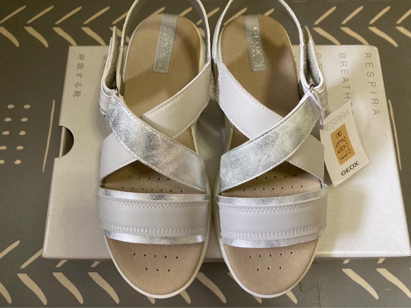 Geox White & Silver Strap Sandals⚽️ - photo 3
