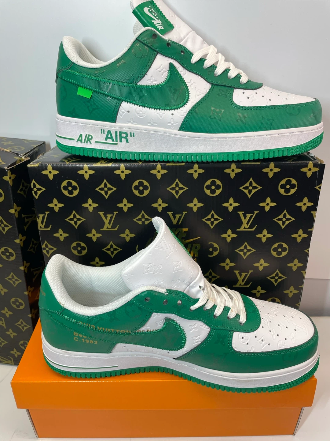 Louis Vuitton x Nike Air Force 1 "Green Monogram" - photo 2