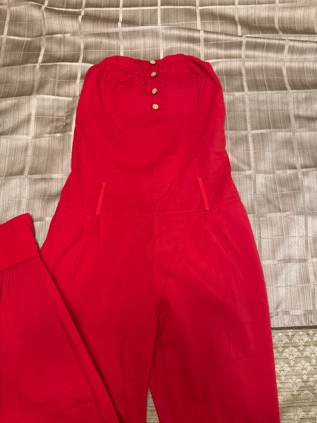 Red Strapless Jumpsuit - photo 2
