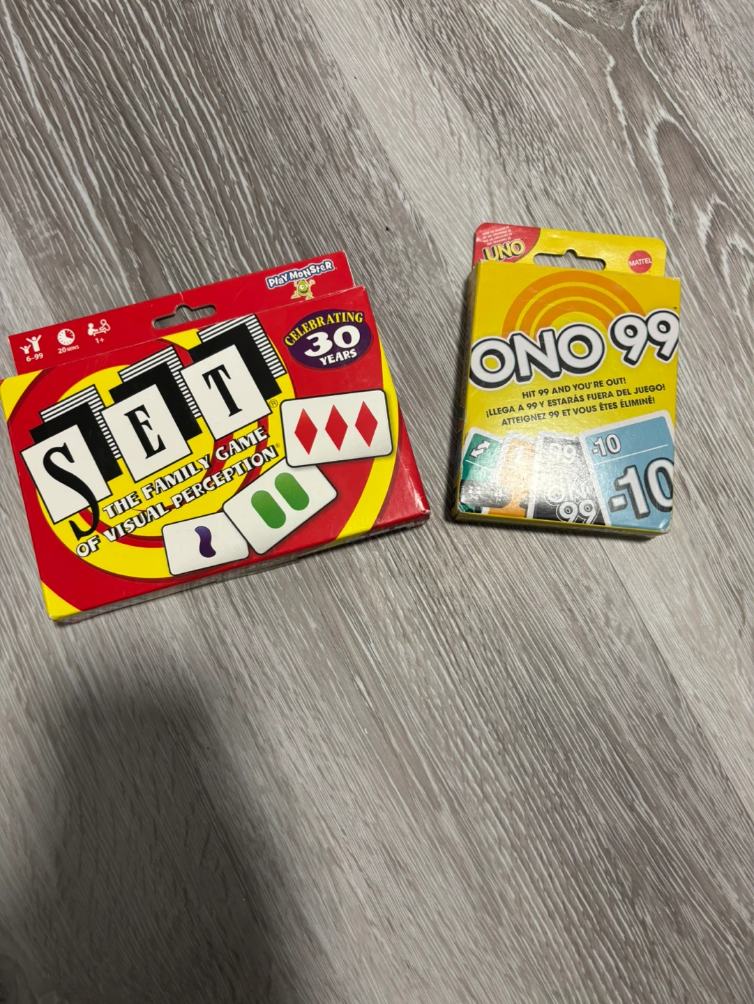 UNO ONO 99 and SET Card Games